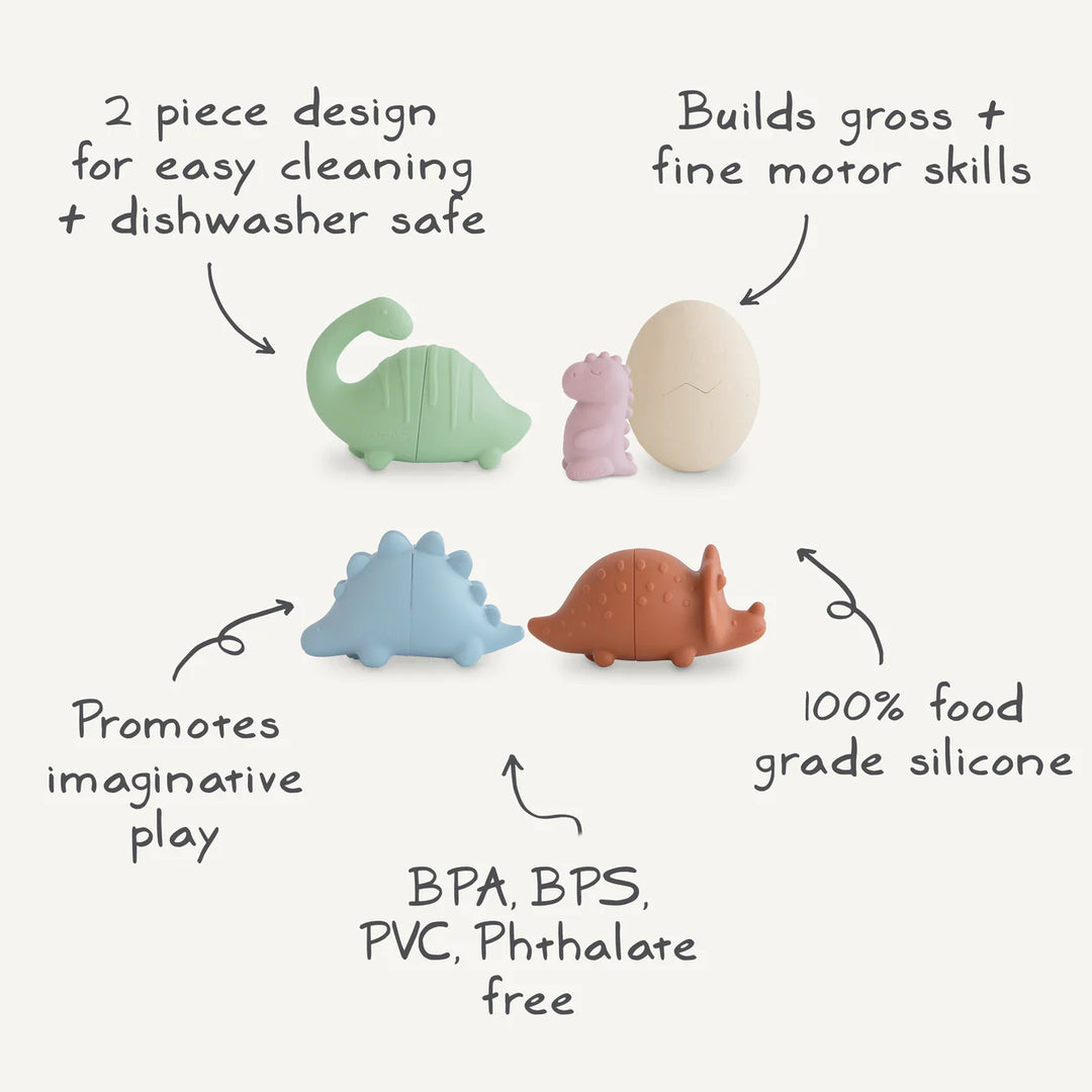 Mushie Mold Free Bath Play Set (Dino)