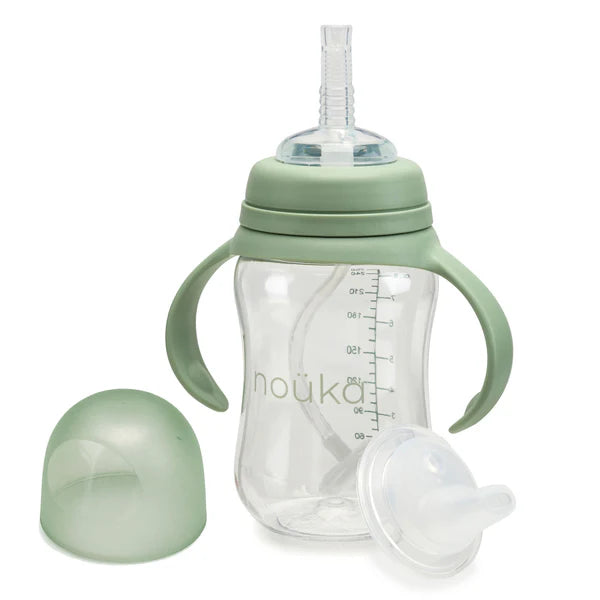noüka Transitional Sippy/Weighted Straw Cup (Moss)