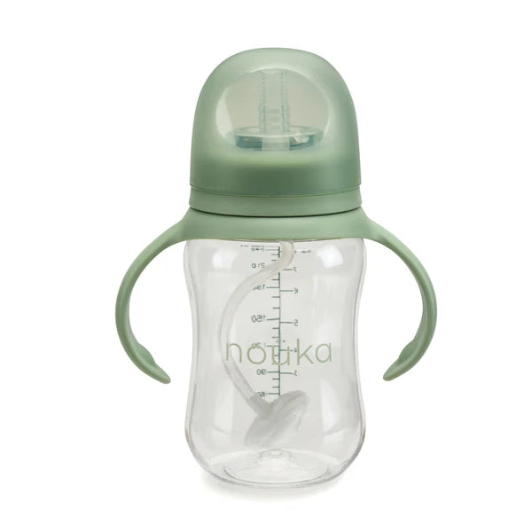 noüka Transitional Sippy/Weighted Straw Cup (Moss)