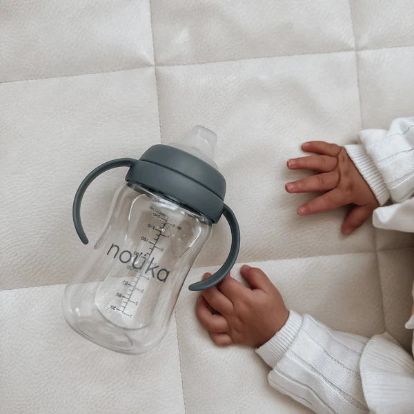 noüka Transitional Sippy/Weighted Straw Cup (Moss)