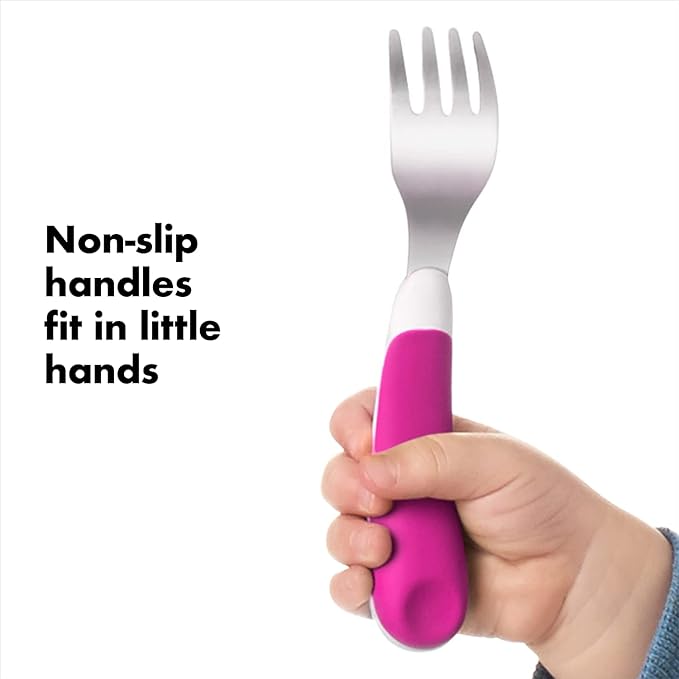 Oxo Tot On-the-Go Fork and Spoon Set (Grey)