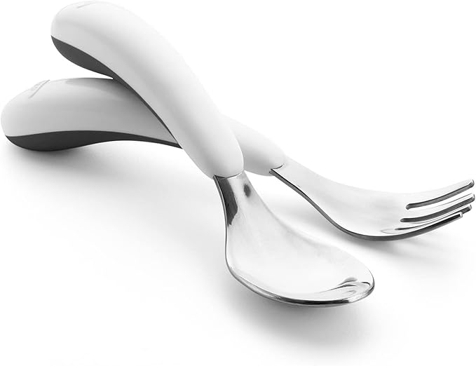 Oxo Tot On-the-Go Fork and Spoon Set (Grey)