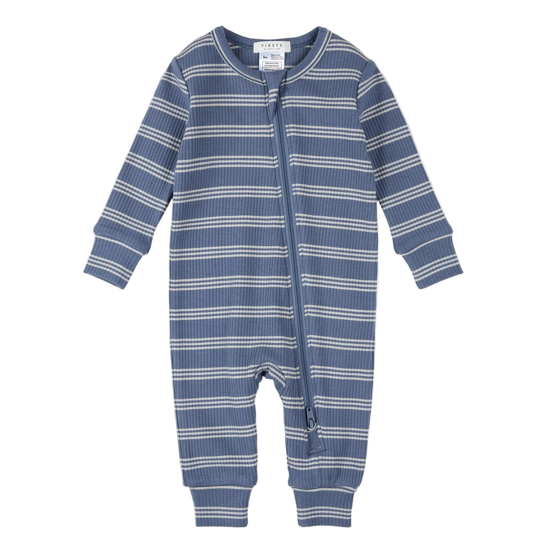 Petit Lem 31Q02 Modal Ribbed Sleeper (Denim Blue Stripe)