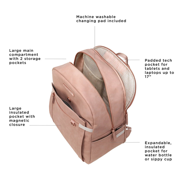 Petunia Pickle Bottom 2-in-1 Provisions Backpack (Toffee Rose)