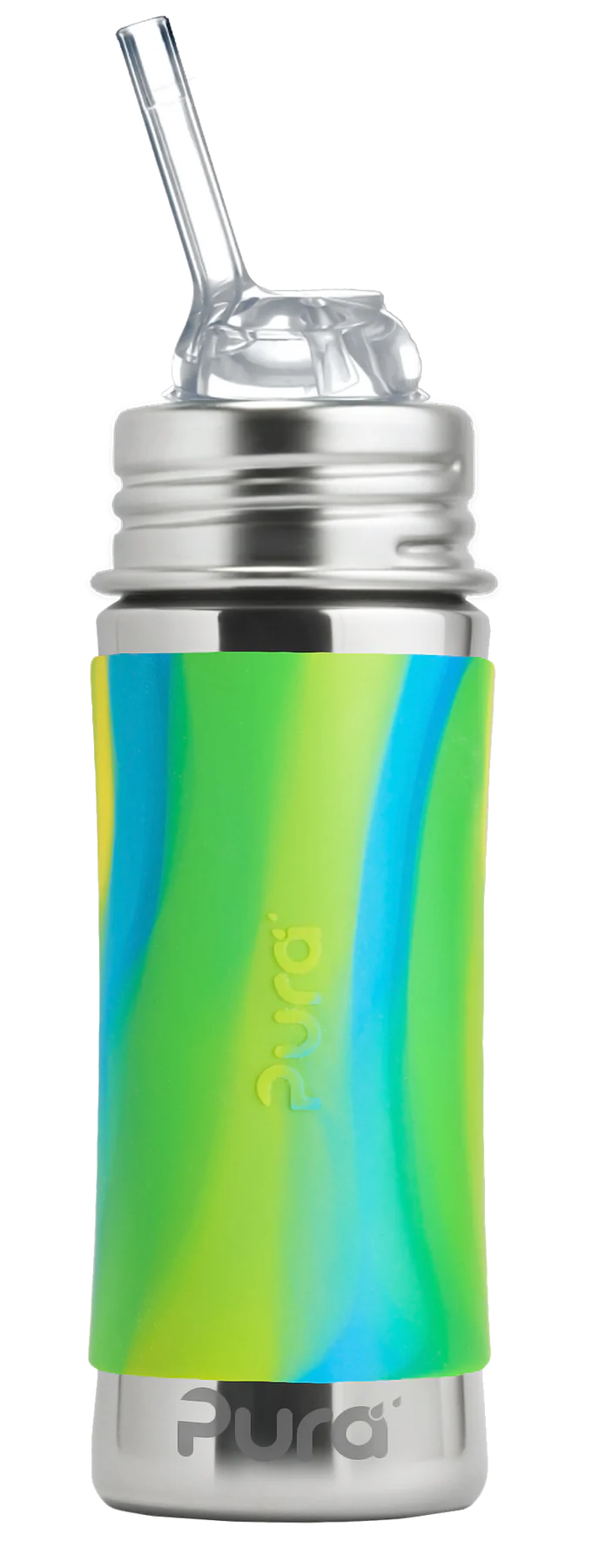 Pura 11oz Straw Bottle (Aqua Swirl)