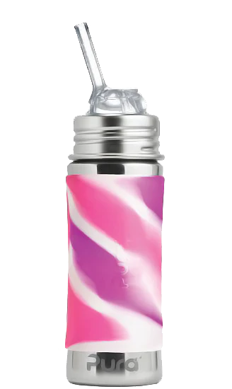 Pura 11oz Straw Bottle (Pink Swirl)