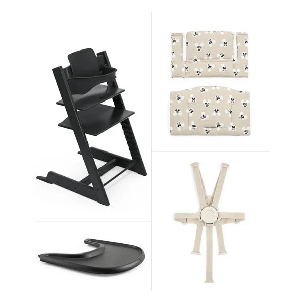 Stokke Tripp Trapp High Chair 2 Set (Black/Mickey Signature)