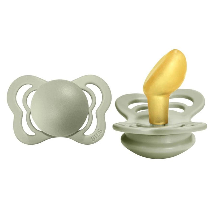 BIBS Couture Anatomical Latex Pacifier 2-Pack (Sage)-Health-BIBS--babyandme.ca