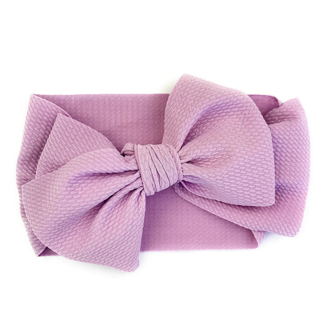 Baby Wisp Lana Large Bow Headband (Lavender)-Apparel-Baby Wisp-028167 LV-babyandme.ca