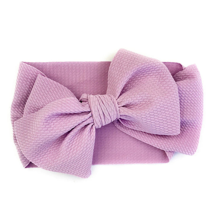 Baby Wisp Lana Large Bow Headband (Lavender)-Apparel-Baby Wisp-028167 LV-babyandme.ca
