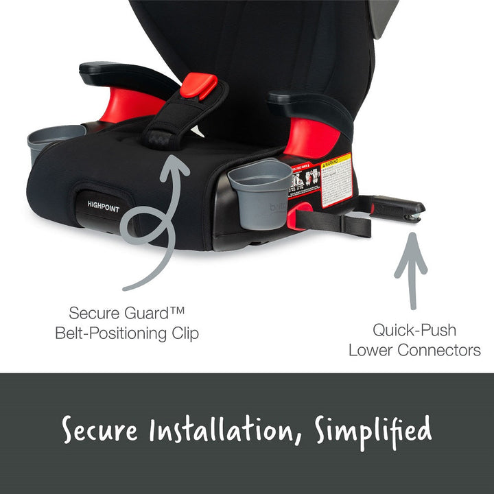 Britax Highpoint 2-Stage Belt-Positioning Booster (SafeWash Black Ombre)-Gear-Britax-026899 BK-babyandme.ca