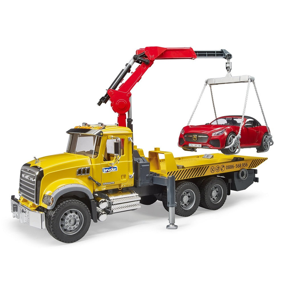 Bruder MACK Granite Tow Truck with Roadster - IN STORE PICK UP ONLY-Toys & Learning-Bruder-031407-babyandme.ca