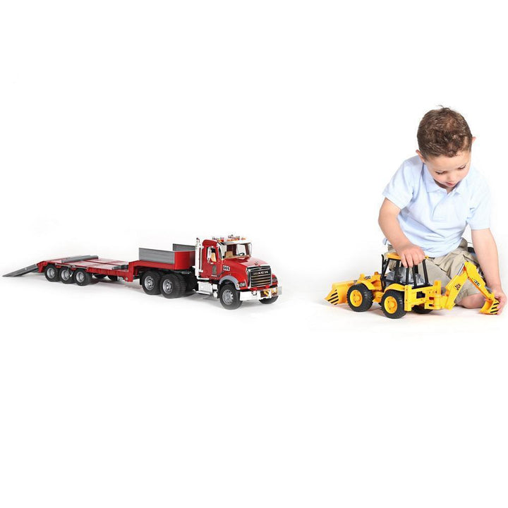 Bruder MACK Granite Truck with Low Loader and JCB 4CX Backhoe Loader - IN STORE PICK UP ONLY-Toys & Learning-Bruder-007312-babyandme.ca