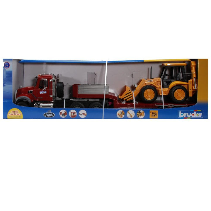 Bruder MACK Granite Truck with Low Loader and JCB 4CX Backhoe Loader - IN STORE PICK UP ONLY-Toys & Learning-Bruder-007312-babyandme.ca