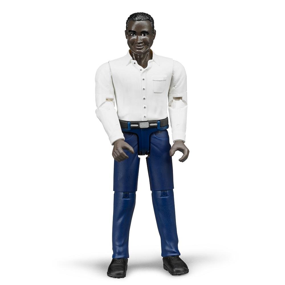 Bruder Man, Dark Skin, Dark Blue Jeans-Toys & Learning-Bruder-010669-babyandme.ca