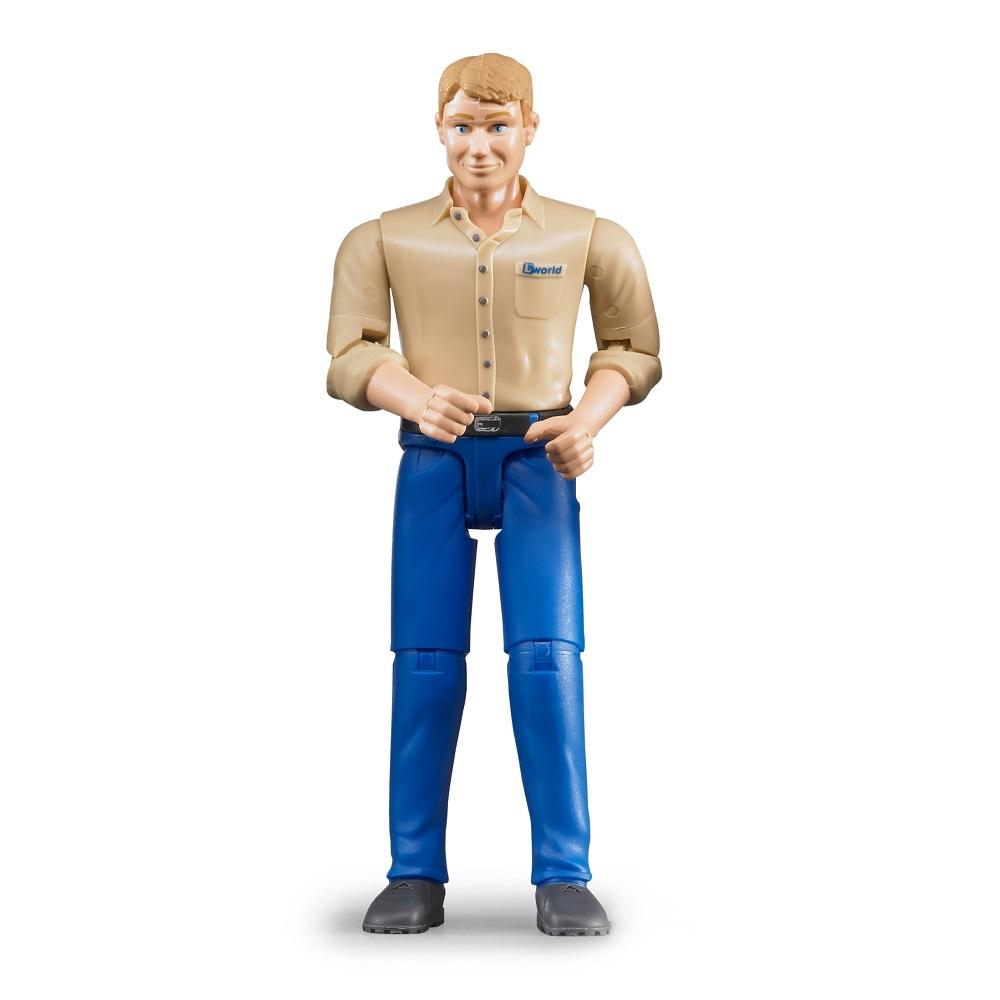 Bruder Man, Light Skin, Blue Jeans-Toys & Learning-Bruder-010670-babyandme.ca