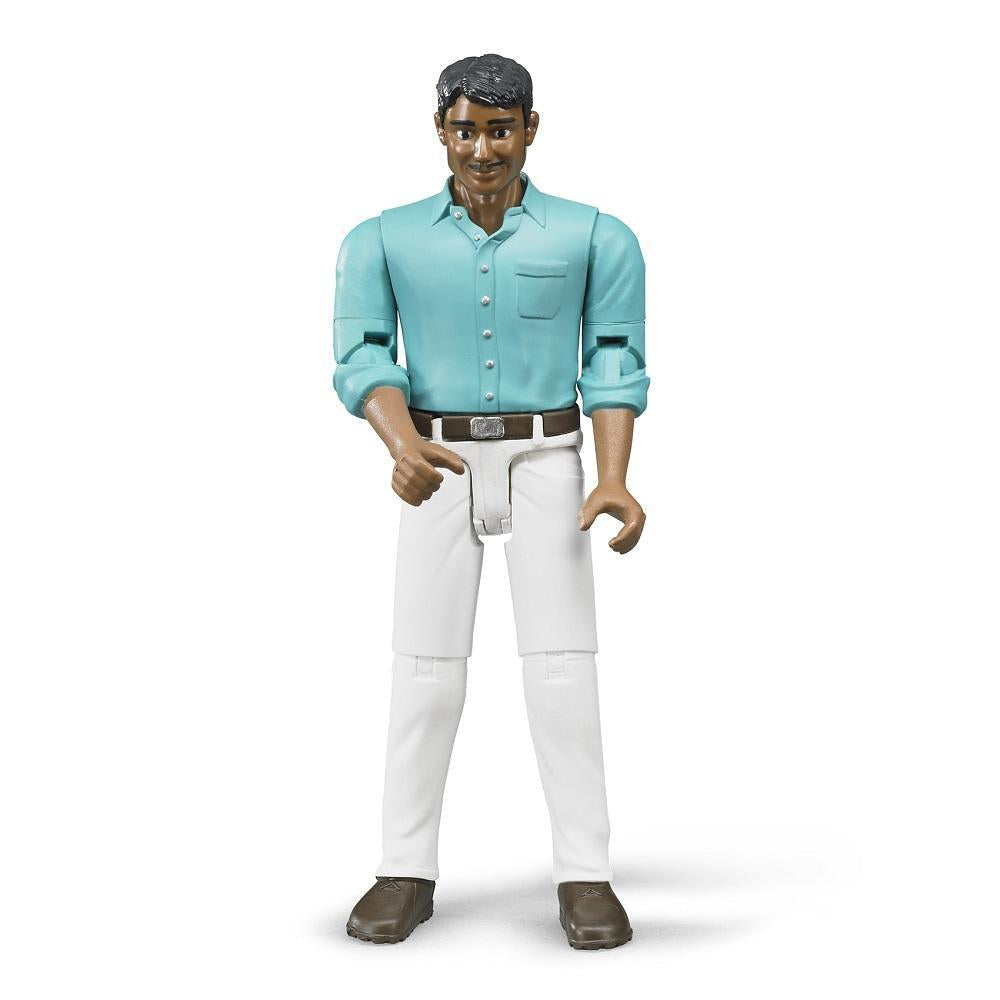 Bruder Man, Medium Skin, White Jeans-Toys & Learning-Bruder-010665-babyandme.ca