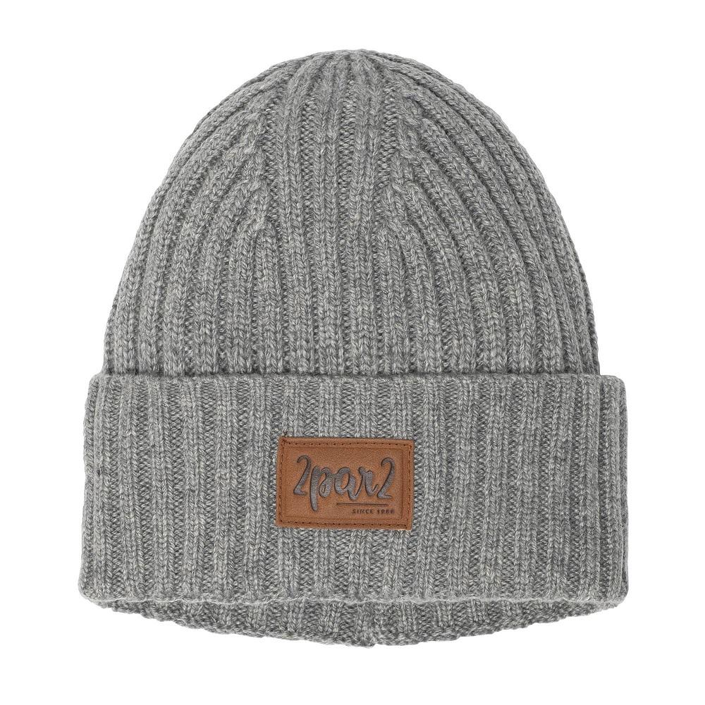 Deux par Deux D20ZW01 194 Knitted Hat (Grey Mix)-Apparel-Deux par Deux--babyandme.ca