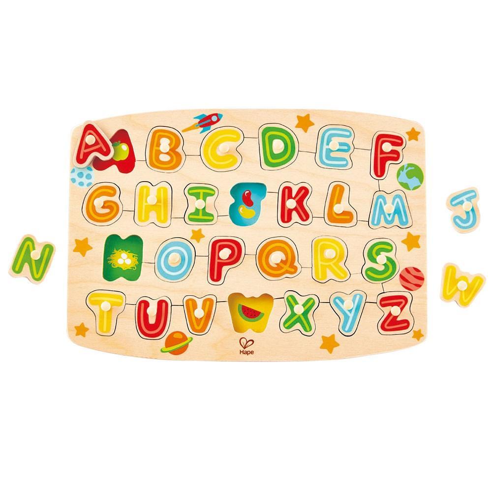 Hape Alphabet Peg Puzzle - babyandme.ca – babyandme.ca Kelowna Store