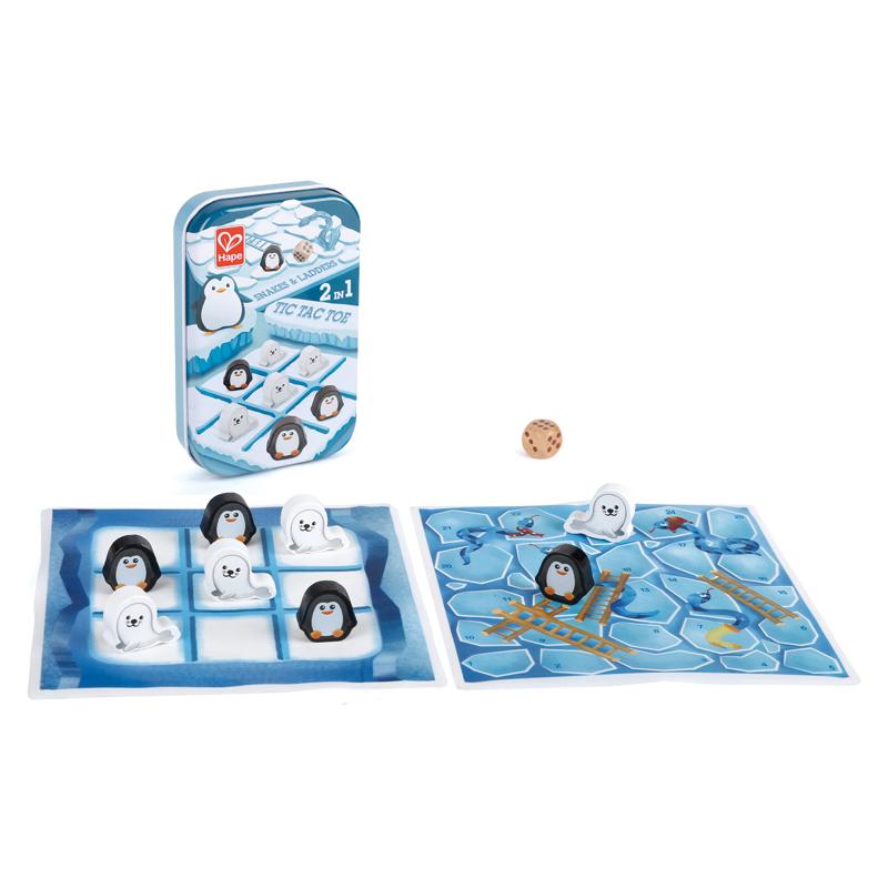 Hape Classic Pocket Game 2-in-1 (Tic Tac Toe/Snakes & Ladders)-Toys & Learning-Hape-028635 TT-babyandme.ca