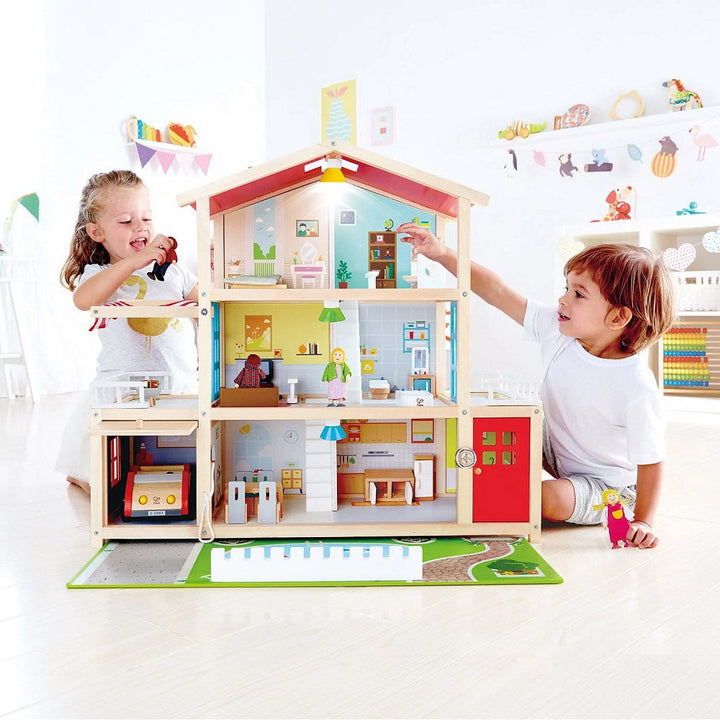 Hape Doll Family Mansion (Furnished) - IN STORE PICK-UP ONLY-Toys & Learning-Hape-023754-babyandme.ca