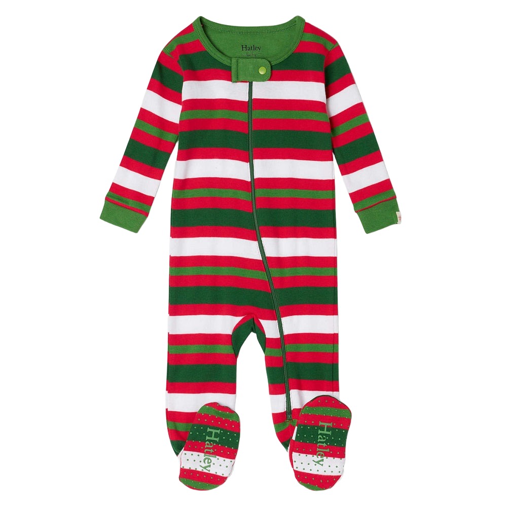 Hatley Footed Coverall (Candy Cane Stripes) - FINAL SALE-Apparel-Hatley--babyandme.ca