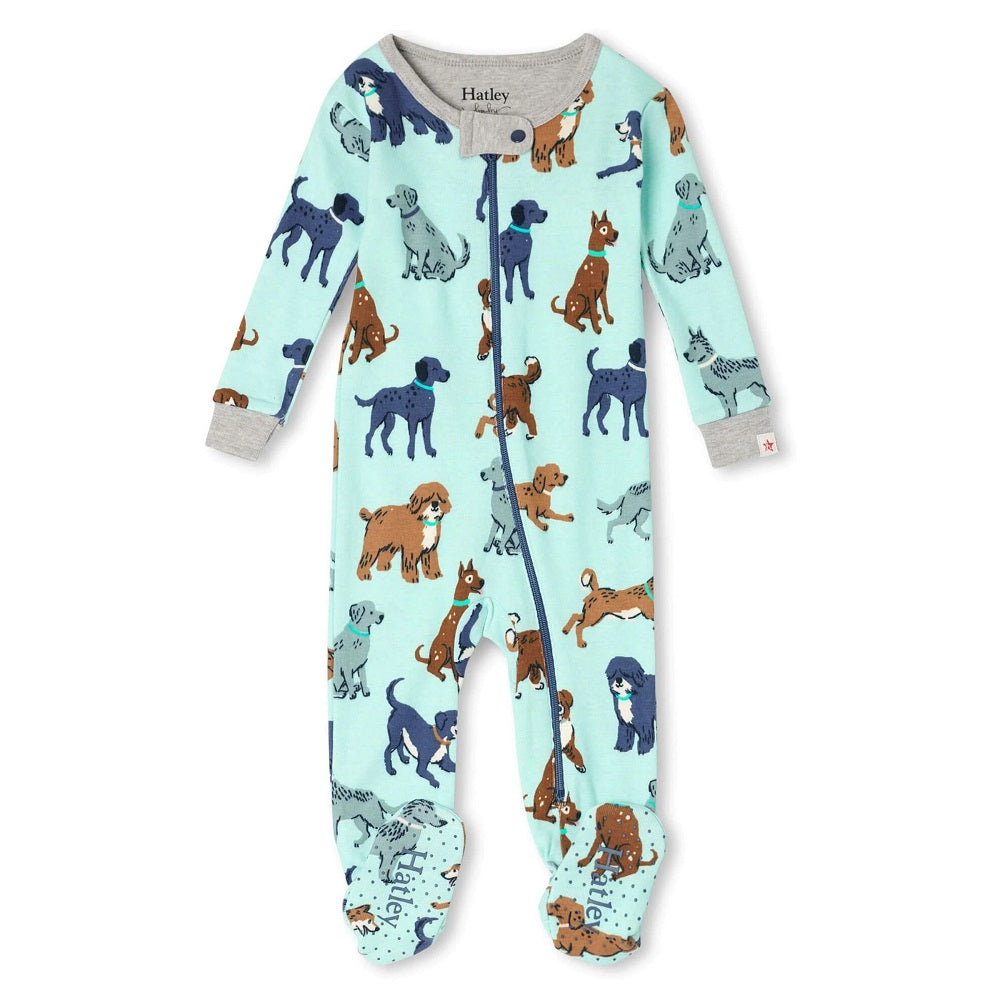 Hatley Footed Coverall (Playful Puppies)-Apparel-Hatley--babyandme.ca