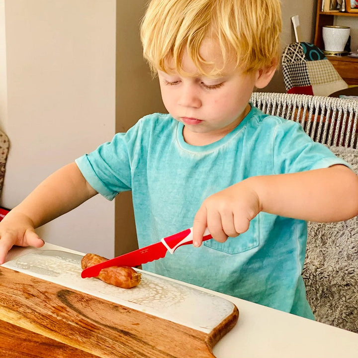 KiddiKutter Child Safe Knife (Red)-Feeding-KiddiKutter-031534 RD-babyandme.ca