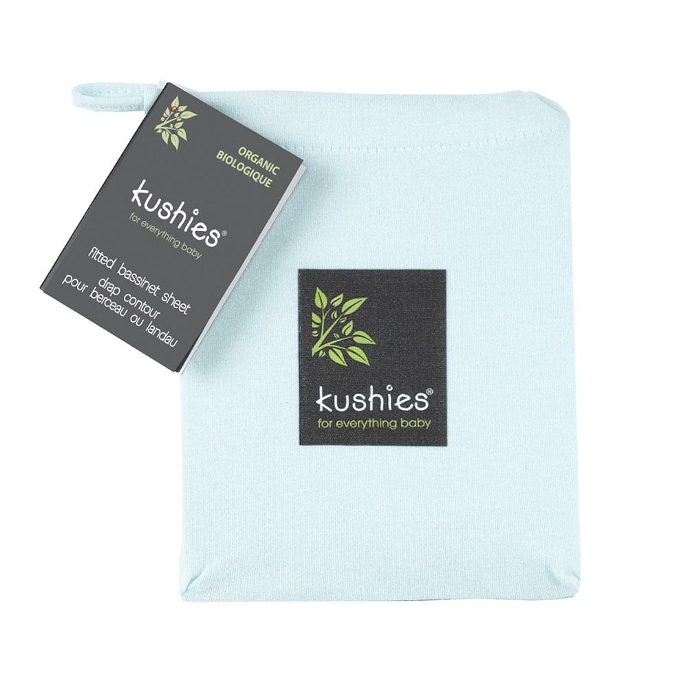 Kushies Organic Jersey Fitted Bassinet Sheet (Light Blue)-Nursery-Kushies-003780 LB-babyandme.ca