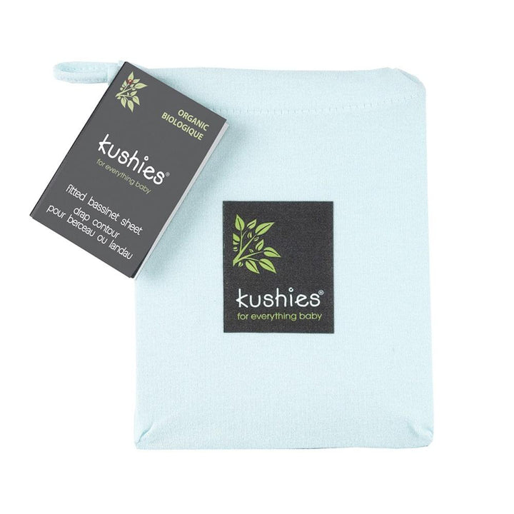 Kushies Organic Jersey Fitted Bassinet Sheet (Light Blue)-Nursery-Kushies-003780 LB-babyandme.ca