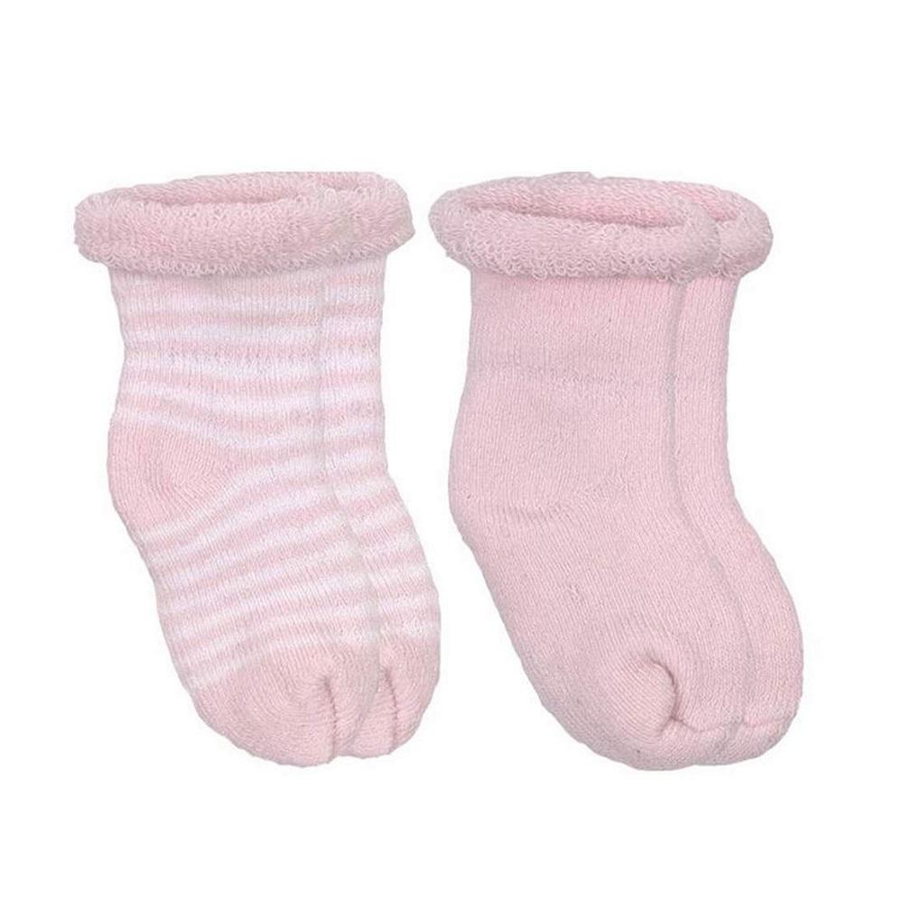 Kushies Terry Baby Socks 2-Pack (Pink)-Apparel-Kushies--babyandme.ca