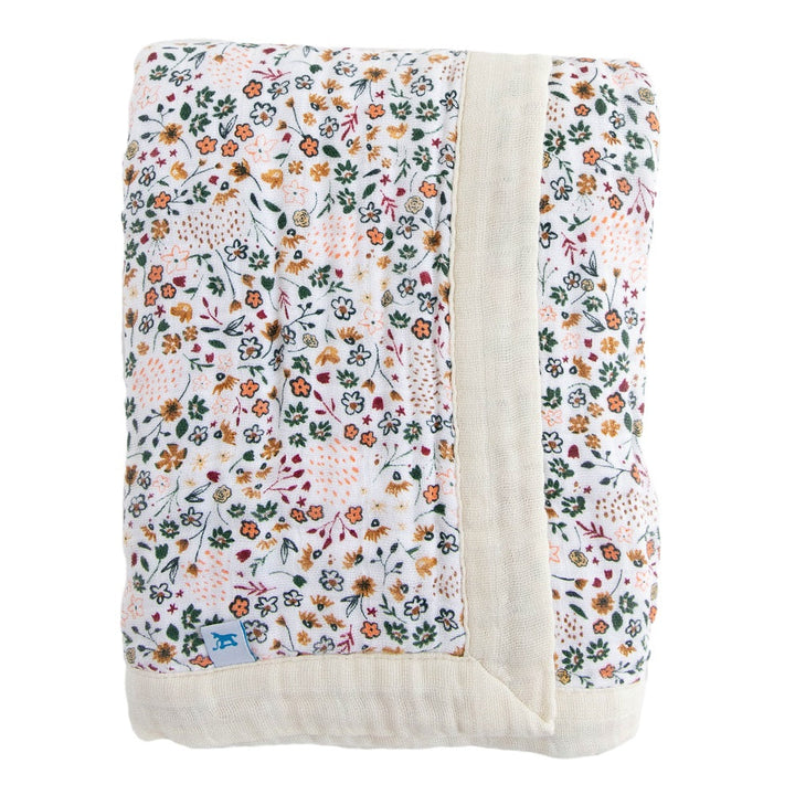 Little Unicorn Cotton Muslin Baby Quilt (Pressed Petals)-Nursery-Little Unicorn-031331 PP-babyandme.ca