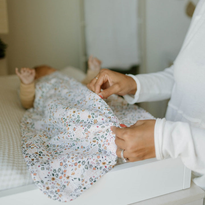 Little Unicorn Cotton Muslin Changing Pad Cover (Tan Gingham)-Bath-Little Unicorn-025666 TG-babyandme.ca