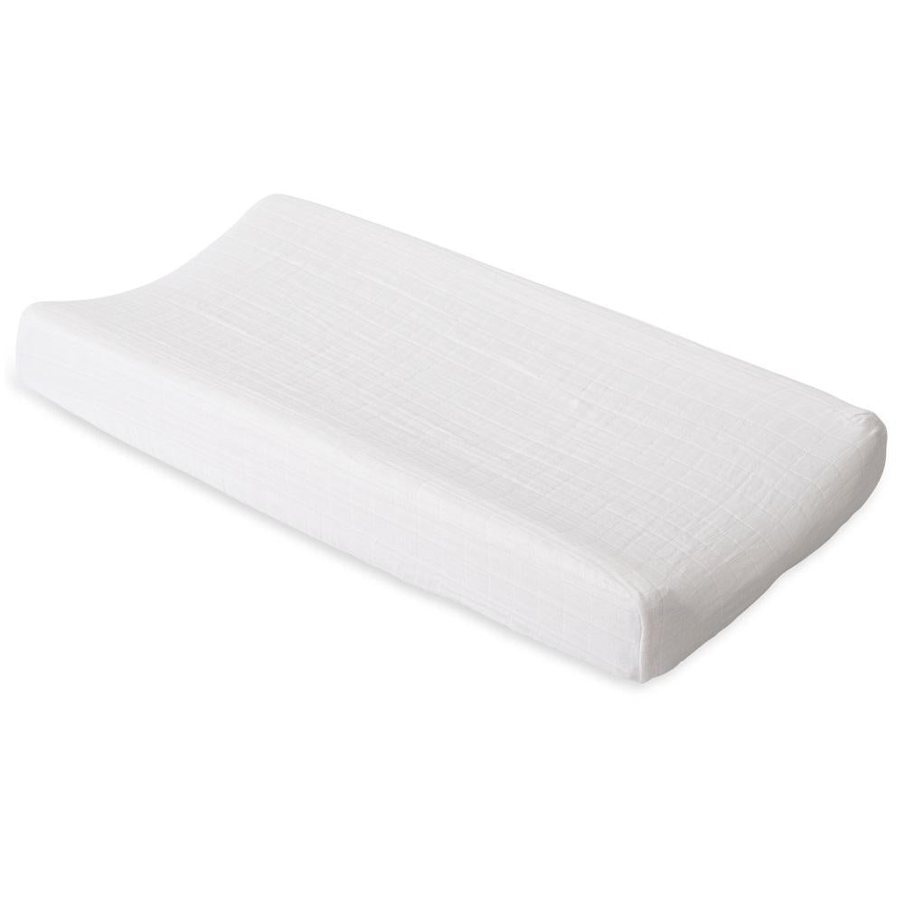 Little Unicorn Cotton Muslin Changing Pad Cover (White)-Bath-Little Unicorn-025666 WH-babyandme.ca