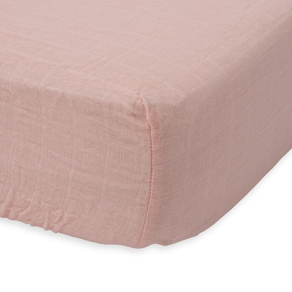 Little Unicorn Cotton Muslin Crib Sheet (Rose Petal)-Nursery-Little Unicorn-026111 RP-babyandme.ca