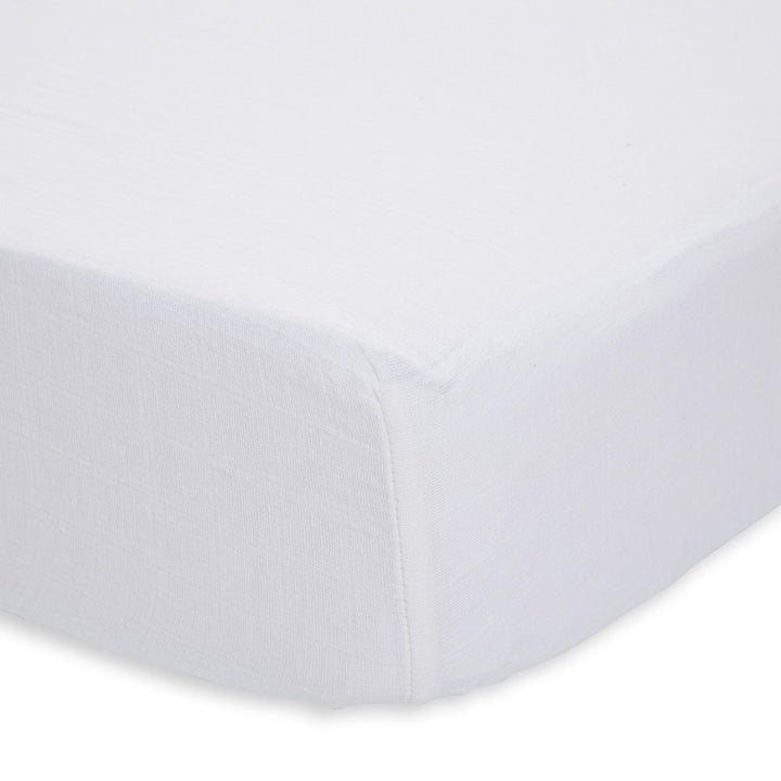 Little Unicorn Cotton Muslin Crib Sheet (White)-Nursery-Little Unicorn-026111 WH-babyandme.ca