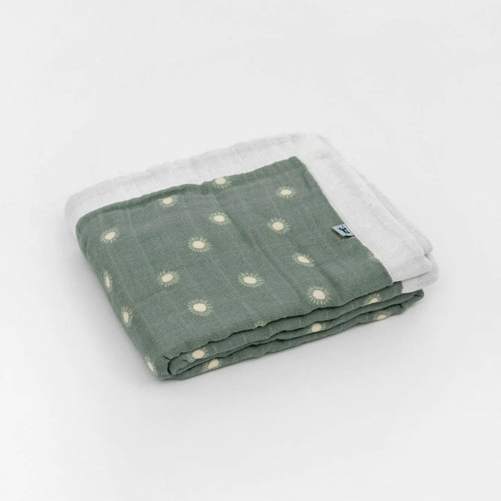 Little Unicorn Organic Cotton Muslin Baby Quilt (Sage Suns 2)-Nursery-Little Unicorn-031768 SS2-babyandme.ca