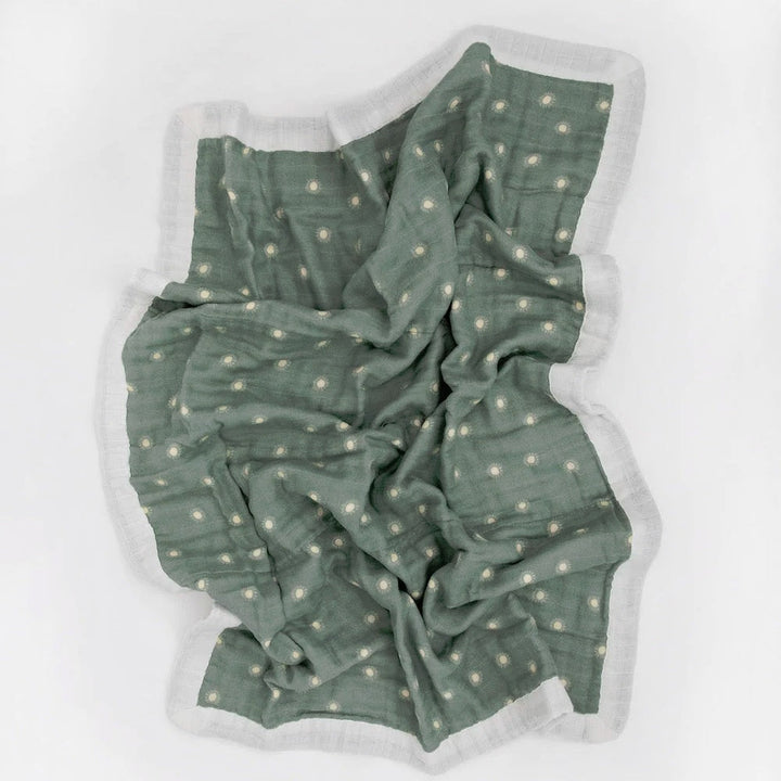 Little Unicorn Organic Cotton Muslin Baby Quilt (Sage Suns 2)-Nursery-Little Unicorn-031768 SS2-babyandme.ca