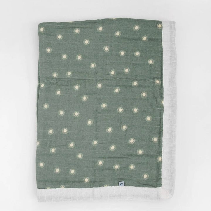 Little Unicorn Organic Cotton Muslin Baby Quilt (Sage Suns 2)-Nursery-Little Unicorn-031768 SS2-babyandme.ca