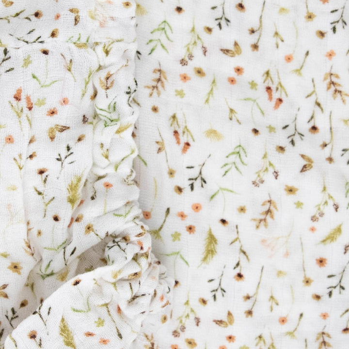 Little Unicorn Organic Cotton Muslin Crib Sheet (Floral Field)-Nursery-Little Unicorn-031769 FF-babyandme.ca