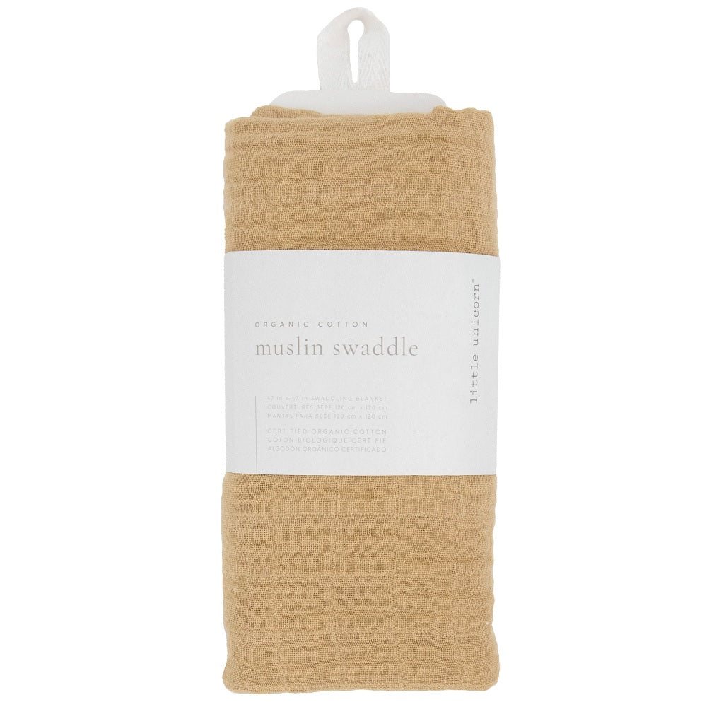 Little Unicorn Organic Cotton Muslin Swaddle Blanket (Wheat)-Nursery-Little Unicorn-031764 WT-babyandme.ca