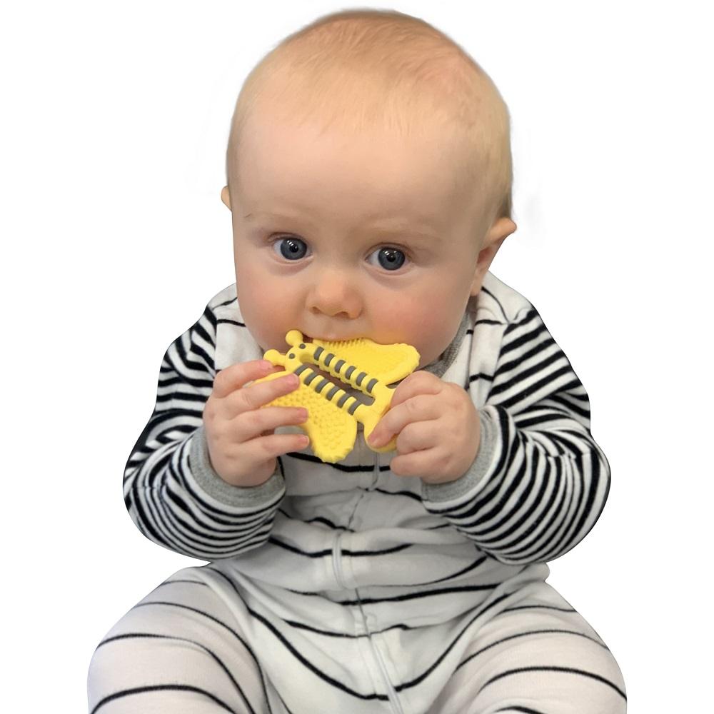 Malarkey Kids Toothbrush Teether (Bee)-Health-Malarkey Kids-030551 Bee-babyandme.ca