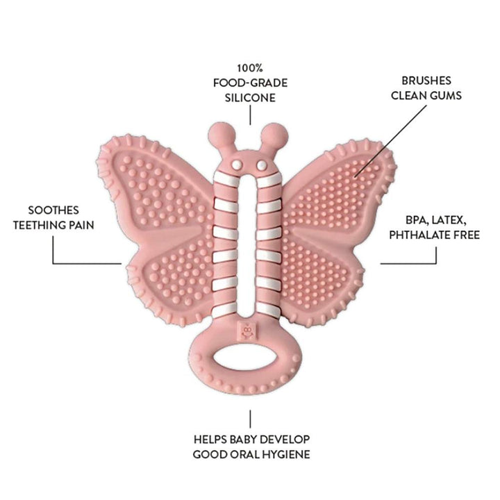 Malarkey Kids Toothbrush Teether (Butterfly)-Health-Malarkey Kids-030551 BF-babyandme.ca