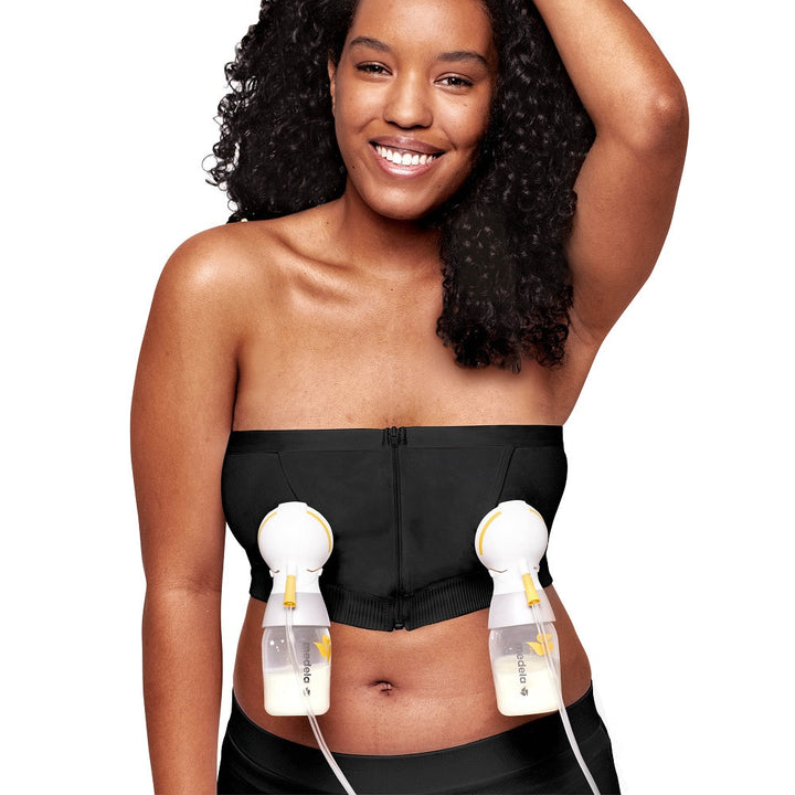 Medela Hands-Free Pumping Bustier (Black)-Feeding-Medela--babyandme.ca