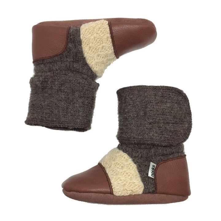 Nooks Design Felted Wool Booties (Little Earth)-Apparel-Nooks Design--babyandme.ca