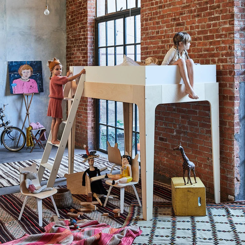 Oeuf Perch Twin Loft Bed (White/Birch) SPECIAL ORDER-Nursery-Oeuf-024354-babyandme.ca