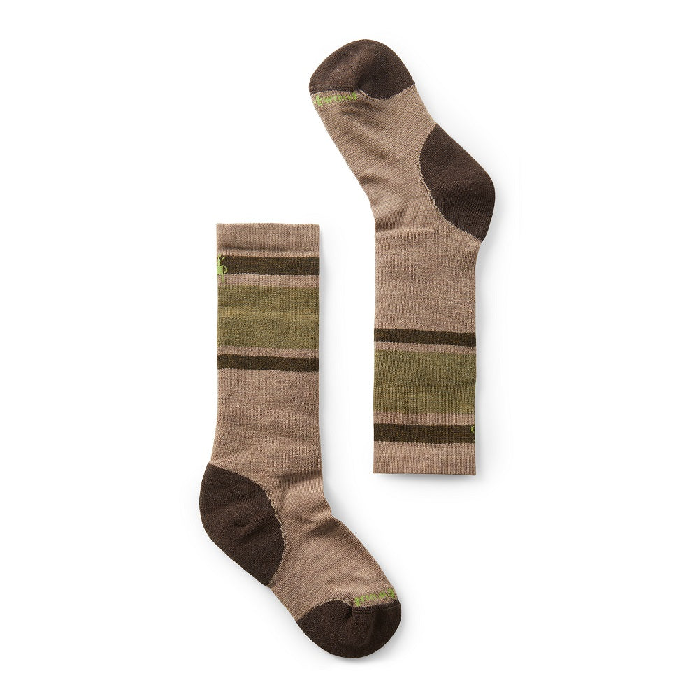 SmartWool Wintersport Full Cushion OTC Socks 1-Pack (Fossil Stripe)-Apparel-SmartWool--babyandme.ca