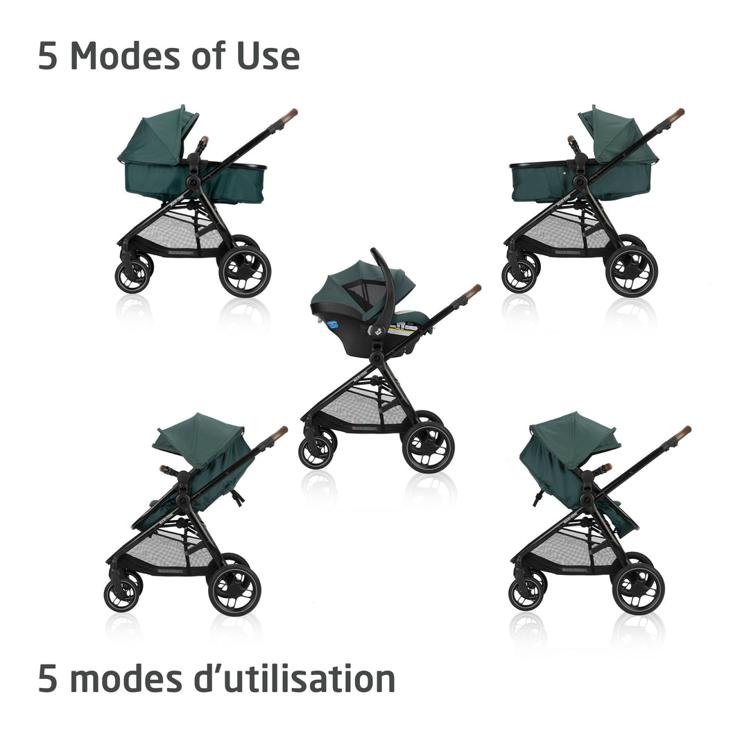 Maxi Cosi Zelia Luxe 5-in-1 Travel System (Essential Green)
