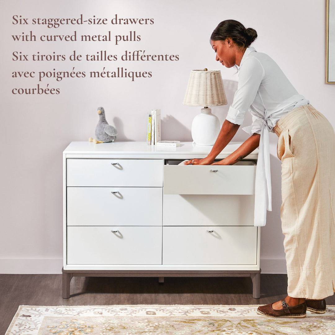 Little Seeds Laurel 6-Drawer Dresser (White/Chestnut)