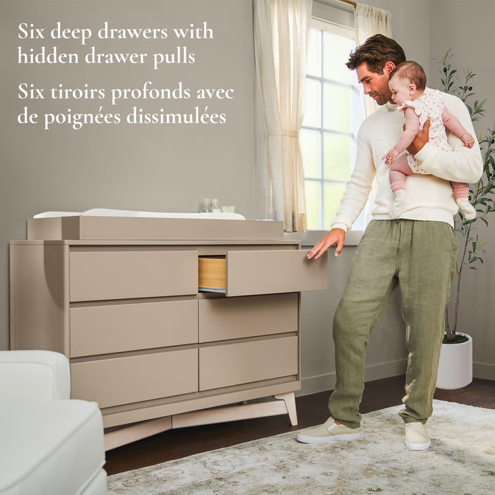 Little Seeds Pala 6-Drawer Dresser (White/Whitewash)